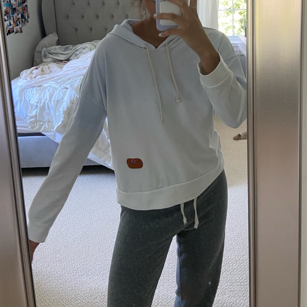 blue and white gradient pullover hoodie